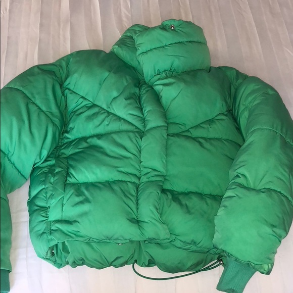 Topshop Kelly Green Puffer Jacket 